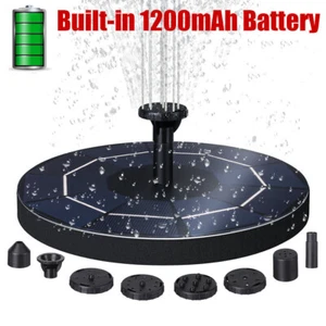 5.5W 21cm Solar Panel Powered Water Pump Garden Pond Floating Fountain + Battery - Picture 1 of 8