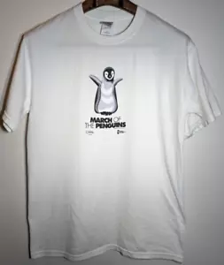 Vintage 2005 March of the Penguins Promo T-Shirt Medium Men National Geographic - Picture 1 of 8