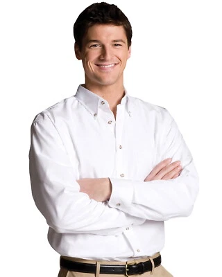 Men's Long Sleeve Edwards White Shirt Poplin 1280 S, XL, 4XL, 5XL - Image 1 of 4