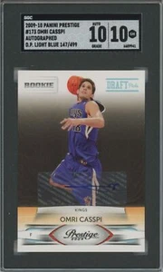 OMRI CASSPI RC AUTO SGC 10 147/499 2009-10 PRESTIGE DRAFT PICKS LIGHT BLUE #173 - Picture 1 of 2