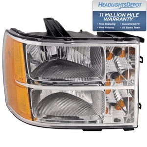 Headlight Right Passenger Fits 2007-2013 GMC Sierra 1500/ 07-14 2500/3500 HD - Picture 1 of 7
