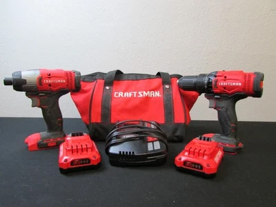 Craftsman V20 Drill Driver CMCD700 & Impact Driver CMCF800 Bundle (READ DESC) D4 - Image 1 of 4