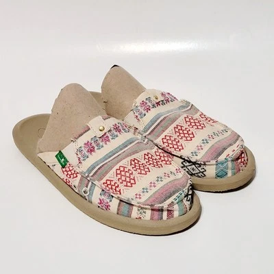 Sanuk 7234248 вы получили мою спину холст скольжения на многоцветный Mule туфли Wms 10US 41EU - Изображение 1 из 4