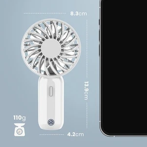 USB Wiederaufladbarer Handventilator 3 Geschwindigkeiten 800mAh Akku Mini Tragbarer Ventilator für Reisen - Bild 1 von 5