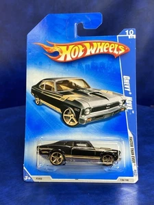Hot Wheels 2009 Faster Than Ever Chevy Nova Black Color Car & Copper Rims - Bild 1 von 10