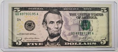 Misaligned Miscut Error 2021 $5 Five Dollar Bill Series 2021 - Image 1 of 2