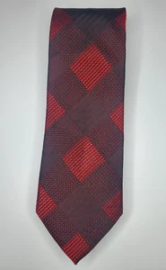 Express Tie / Red Plaid / 100% Silk / L-57in & W-3in - Picture 1 of 5