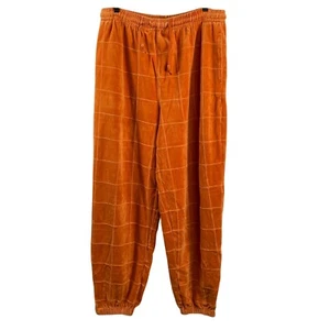 Enyce Mens Y2K Checkerboard Velour Sweatpants sz XL Orange Streetwear Hip Hop - Picture 1 of 14