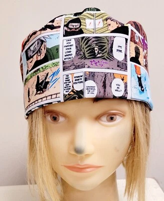 NARUTO ANIME COLOR MANGA MEDICAL NURSE SCRUB CAP ( 2 SIZE SELECTION )  - Image 1 of 4