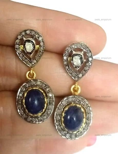 Pendientes de boda colgantes/gotas de diamantes naturales de plata de ley 925 - Imagen 1 de 8