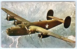 1940's C-106 LIBERATOR BOMBER 3000 MILE RANGE WESCO COLOR CARD VINTAGE POSTCARD - Picture 1 of 2