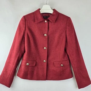 Brooks Brothers 8 Lambs Wool Riding Jacket Blazer Garnet Cranberry Office Career - Picture 1 of 24