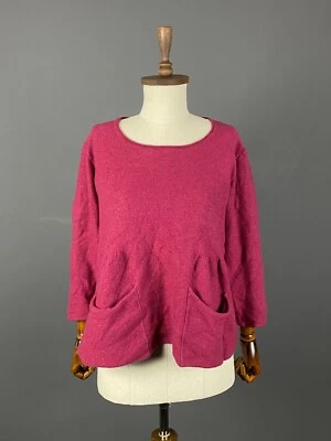 OSKA Regular Fit Pink Wool Knit Lagenlook Long Sleeve Sweater Size 4 - Image 1 of 4