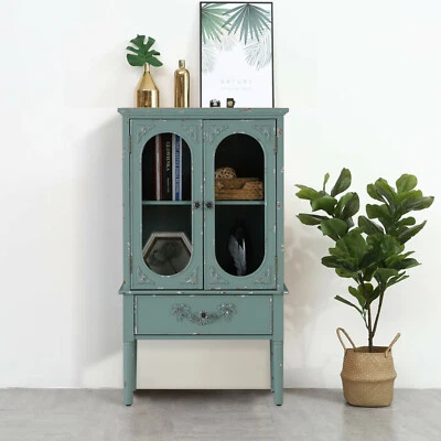 Accent Storage Cabinet 2 Doors w/ Drawer Decorative Cabinet Buffet & Sideboard - Image 1 of 4