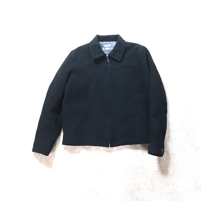 kenneth Cole Reaction Mens Medium Black Wool Zip Up Fall Winter Coat Jacket - Image 1 of 4