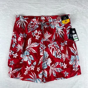 Speedo Badeshorts Herren Large korallenrot Blumendruck 7" Schrittlänge Komfort Stretch - Bild 1 von 5