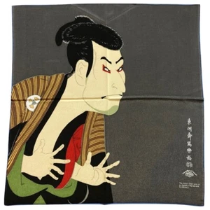 Japanese Large Furoshiki Wrapping Cloth Sharaku Ukiyoe Kabuki Ohtani Oniji - Picture 1 of 10