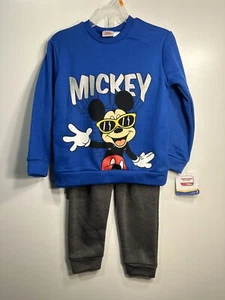 disney boys mickey mouse sweatshirt sweatpants outfit size 4 - Picture 1 of 4