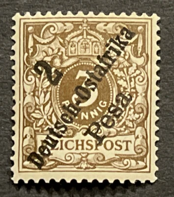 Travelstamps: Germany German East Africa OP Stamps MOGH UnWMK 2p/3pf ** SIGNED - Image 1 of 4
