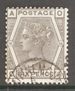 1873 6d Grey O.A. SG 147 Plate 14 A Superb Used example leaving Queens Profile - Picture 1 of 1