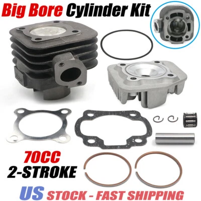 70CC BIG BORE CYLINDER KIT FOR YAMAHA JOG MINARELLI ZUMA VINO 2 STROKE SCOOTER - Image 1 of 4