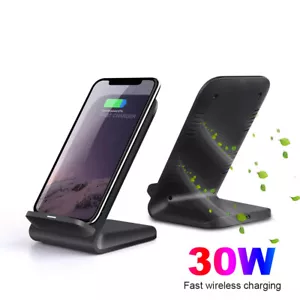 DE 30W Wireless Induktion ladegerät Charger Ladestation Für Apple iPhone Samsung - Bild 1 von 12