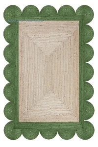 Rug Jute Carpet Scloop Runner Natural Rectangle Handmade Rustic Look Braided - Picture 1 of 3