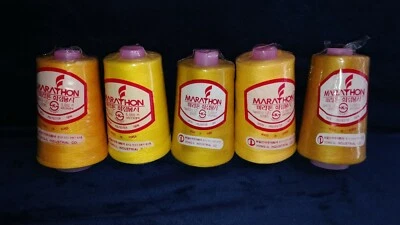 Nuevo Maratón Hilado Poliéster 5000m x 5 Carretes Dong-il Industries Corea Amarillos Foto 1 de 4