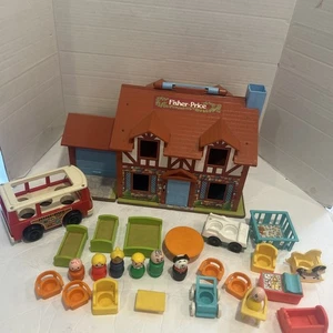 Fisher Price Play Little People Casa de Muñecas Tudor Marrón Gente Bebé Mini Van - Imagen 1 de 10