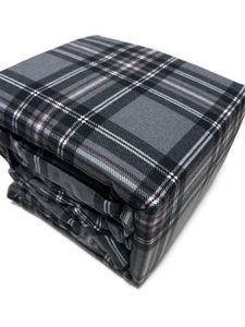 Cuddl Duds schweres anthrazitgrau kariertes Flanell Queen Laken Set neu - Bild 1 von 3