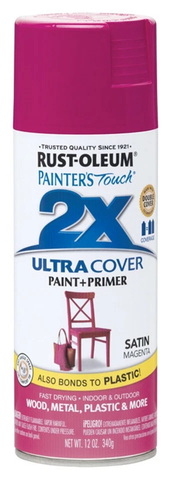 Pintura en aerosol magenta satinada Rust-Oleum 283188 2X Ultra Cover 12 oz. Foto 1 de 1