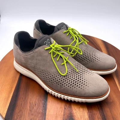Cole Haan Hombres 2.ZeroGrand Forrado Láser Punta de Ala Oxford Gris Cuero 9.5 M C23814 Foto 1 de 4
