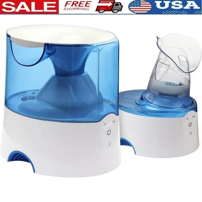 Inhaler Warm Mist Humidifier 2 in 1 Auto Shutoff Quiet 250ft Demineralization US Foto 1 de 4