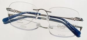 PURE WITH AIRLOCK EMBRACE 201 465 Eyeglasses SILVER New 52-18-140 Titanium - Picture 1 of 13
