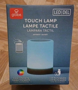 Globe LED Integrated USB Rechargeable Portable Touch Lamp Color Changing - Picture 1 of 12
