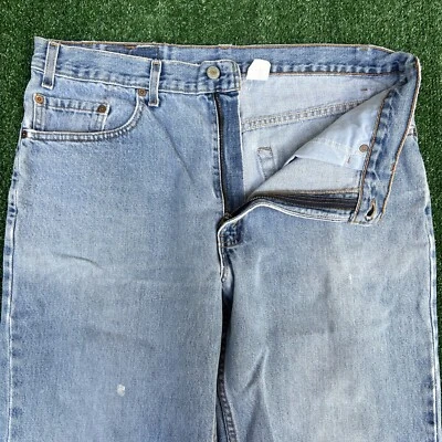 VTG Levi's 550 Jeans Men 37x31 Blue Distress Red Tab Relaxed Tapered Leg USA 90s - Image 1 of 4