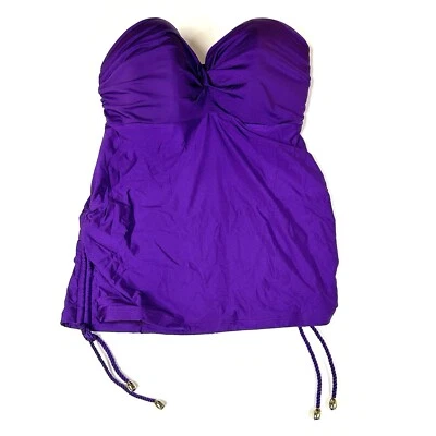 Panache Swim 32G 32DDDD 坦基尼上衣无肩带纯色紫色 Marina SW0831 #2696 — 第 1/4 张图片