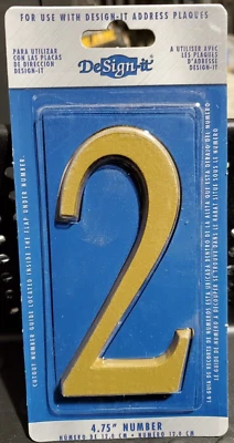 Placa/buzón de dirección premium No.2 - dorado/número latón satinado - 4,75" DeSign-It Foto 1 de 2