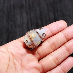 Dendrite Opal Gemstone Copper Wire Wrapped Handmade Designer Ring Jewelry Gift - Picture 1 of 4