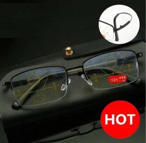 Titanium Alloy Progressive Multifocal Anti Blue light Distance Reading glasses  - Bild 1 von 12
