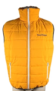 LKNW! - Veuve Clicquot Mens Orange Blue Quilted Puffer Zip Vest Jacket Sz L/XL - Picture 1 of 5