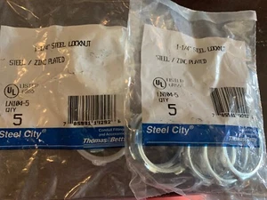 STEEL LOCKNUT 1-1/4" 5-pk steel/zinc plated Lot x2pks Steel City Thomas & Betts - Picture 1 of 3