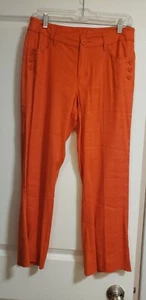 Cabi #5397 Charlie Crop Orange Linen Blend Pants Size 4~ NEW - Picture 1 of 4