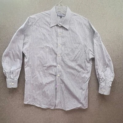 Tommy Hilfiger Ithaca Dress Shirt Men's L 16.5 32-33 White Blue Business Attire - Image 1 of 4