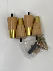 Wooden Replacement Furniture Legs 4 Inch Set 4 Mid Century Modern New Open Box - Picture 1 of 6