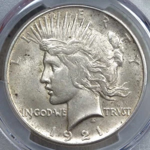 Dólar de la Paz 1921, opción casi sin circular, graduación profesional AU-58, fecha mejor original - Imagen 1 de 7