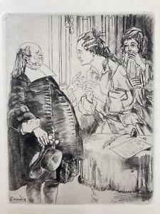 GRAVUR BERNARD NAUDIN ORIGINAL RADIERUNG AUF JAPAN GENRESZENE VERORDNUNG - Bild 1 von 9