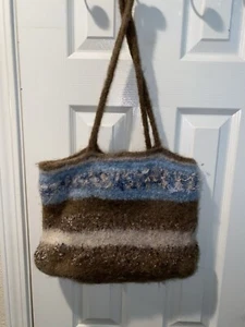 Filz Handtasche Kunsthandwerk bunt Handarbeit bunt Regenbogen Wolle Filz Handtasche Boho - Bild 1 von 6