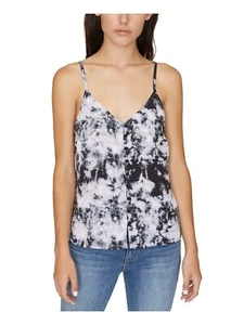 NEW Sanctuary M Tank Top Black Gray Tie Dye Button Front Cami - Picture 1 of 5