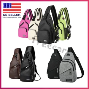 Men Women Sling Bag Chest Fanny Packs Cross Body Travel Sports Shoulder Backpack - Picture 1 of 40